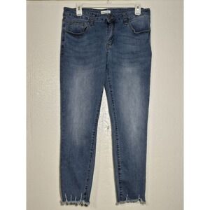 Fire & Rain Skinny Jeans Women Size‎ 15 Distressed Hem Stretch Denim GUC